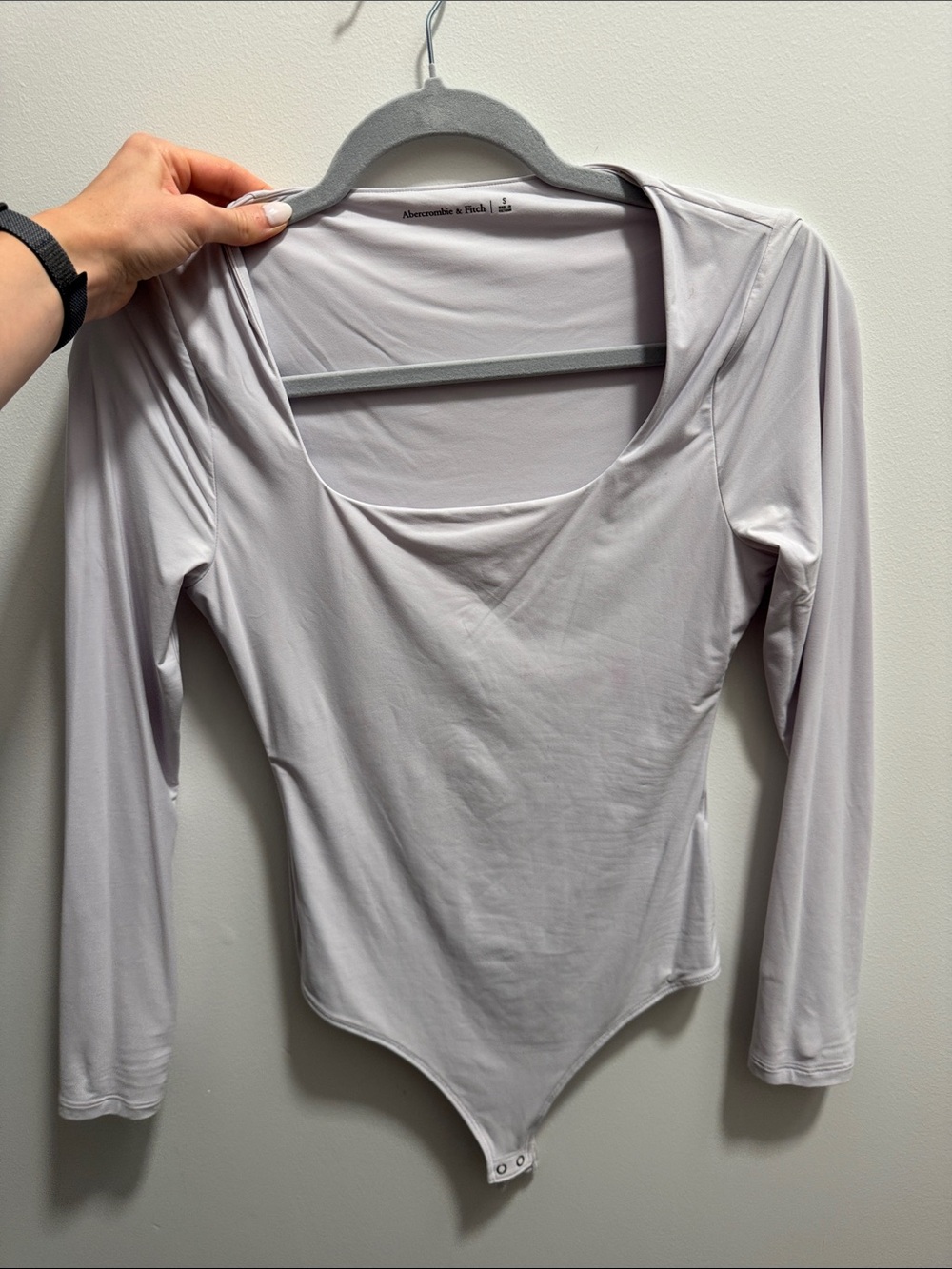 Abercrombie & Fitch Women's Long-Sleeve Scoop Neck Bodysuit - Light purple hue